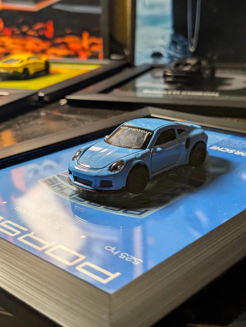 Porsche 911 GT3 3D Car Frame | With DIE-CAST Model