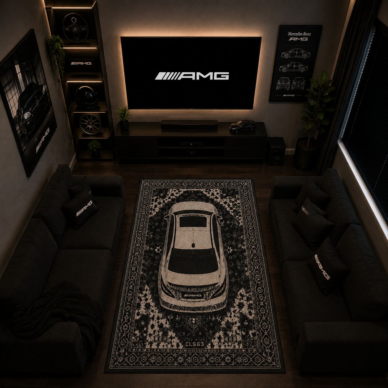 3D Persian AMG CLS63 Luxury Rug | Premium Car Enthusiast Decor